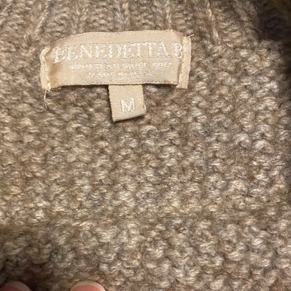 Benedetta B Women's Sweater Medium Brownish Gray Wool Alpaca Blend Knit Crewneck - Picture 4 of 6